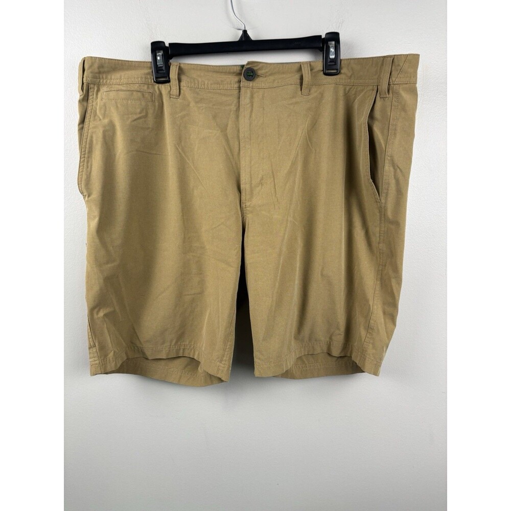 Orvis Quick-Dry Shorts Mens 42 X 9.5 Khaki Tan Stretch Hiking Fishing Golf